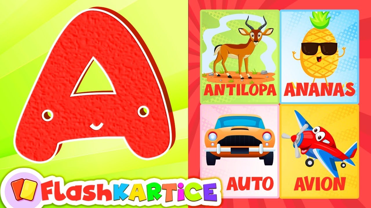 Učimo ABECEDU za Djecu 🎴 Nova Riječ za Svako Slovo ✔ Flash Kartice ✔ 3-6 Godina