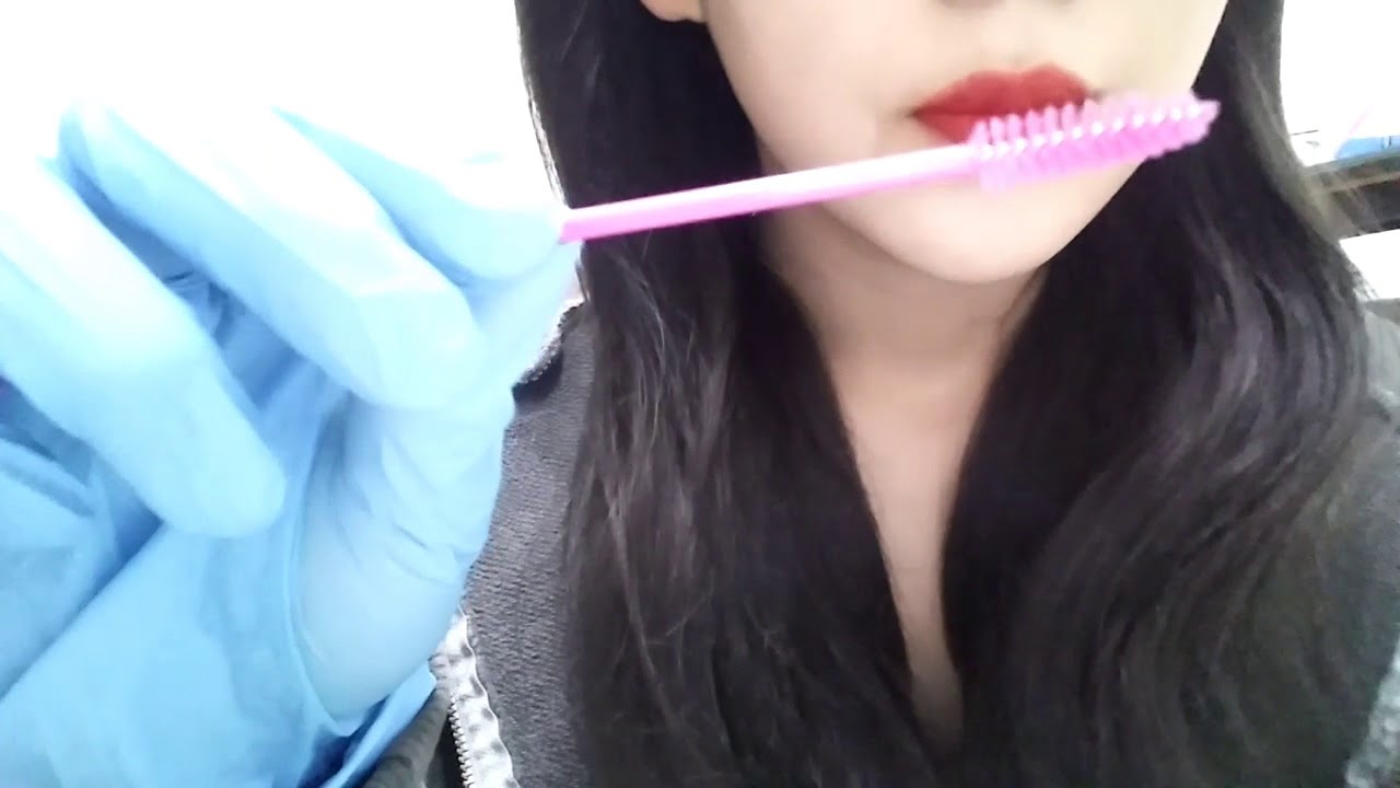 No Talking ASMR*라텍스장갑/눈썹정리&메이크업//Latex gloves&Make up