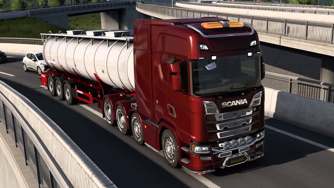 Realistic Ultra Graphic Food Oil Delivery | Scania S High Roof | Euro Truck Simulator 2 Gameplay