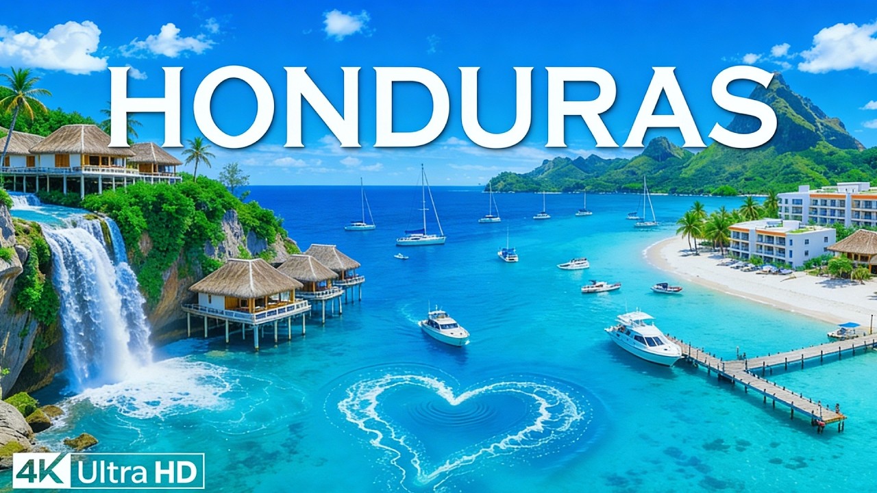 Honduras 4K 🌊 Roatán Caribbean Beaches & Tropical Summer Escape | Video 4K UHD