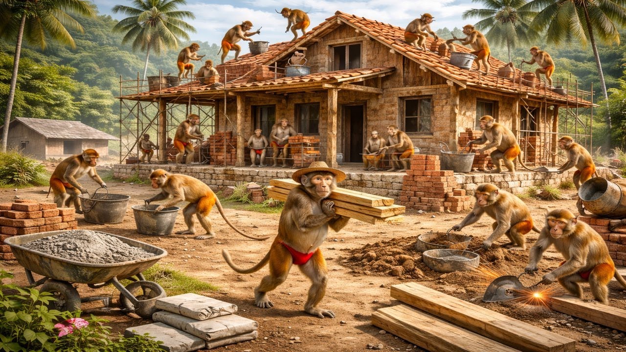 बंदरों ने जंगल में बनाया शानदार फार्म हाउस 😱🏡 | Monkeys Built a Farm House in Jungle