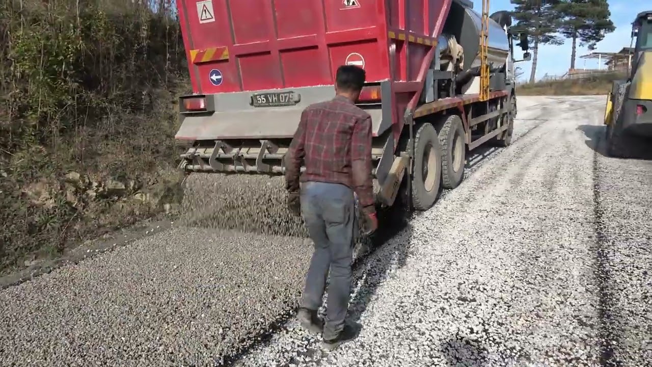 Tekkeköy Akbaşlar Mahallesi’nde sathi kaplama çalışması #Tekkeköy