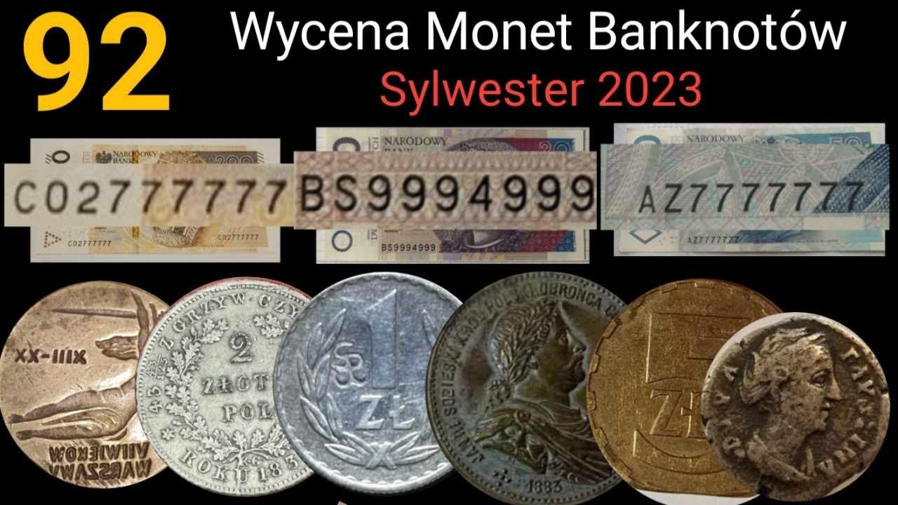 92 Wyceny Monet i Banknotów Sylwester 2023 Destrukty skup monet