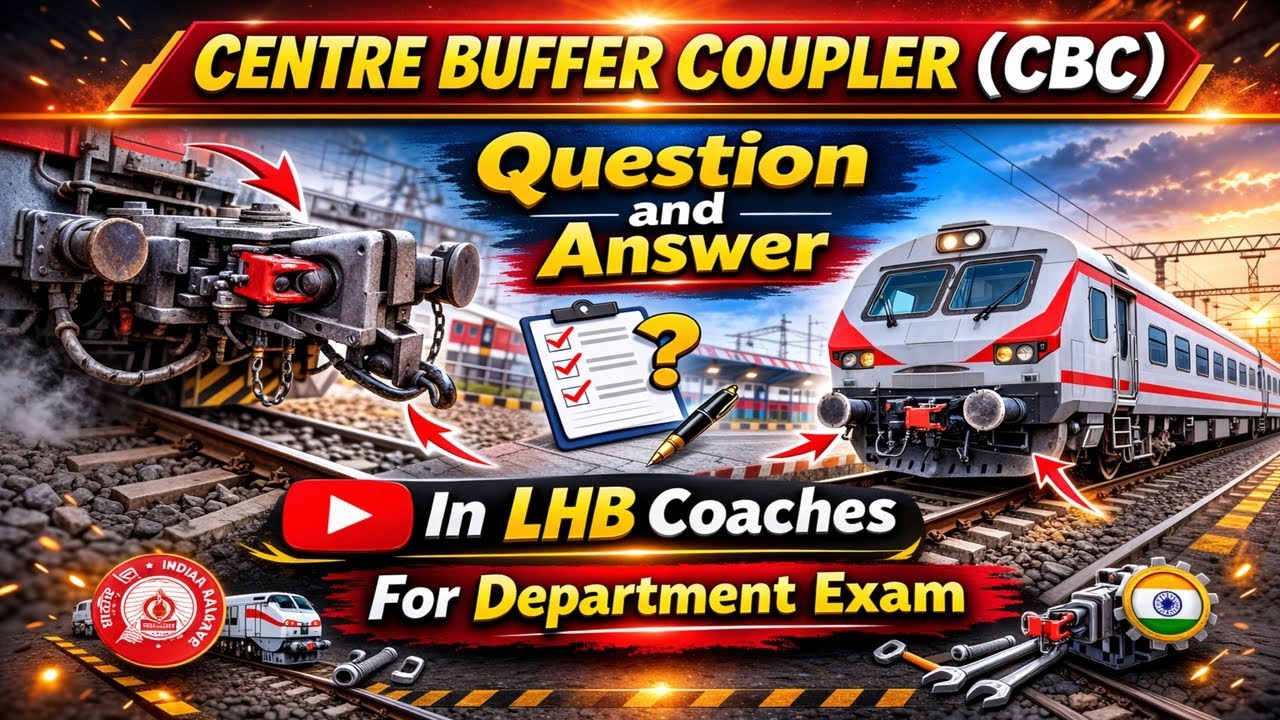 CENTRE BUFFER COUPLER (CBC)🔩 Question and Answer 📏In LHB Coaches For Department Exam