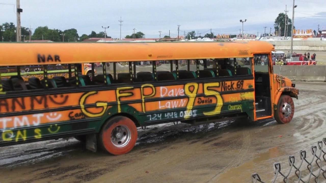 School Bus Demolition Derby - 2016 - Big Butler Fair - Feature video