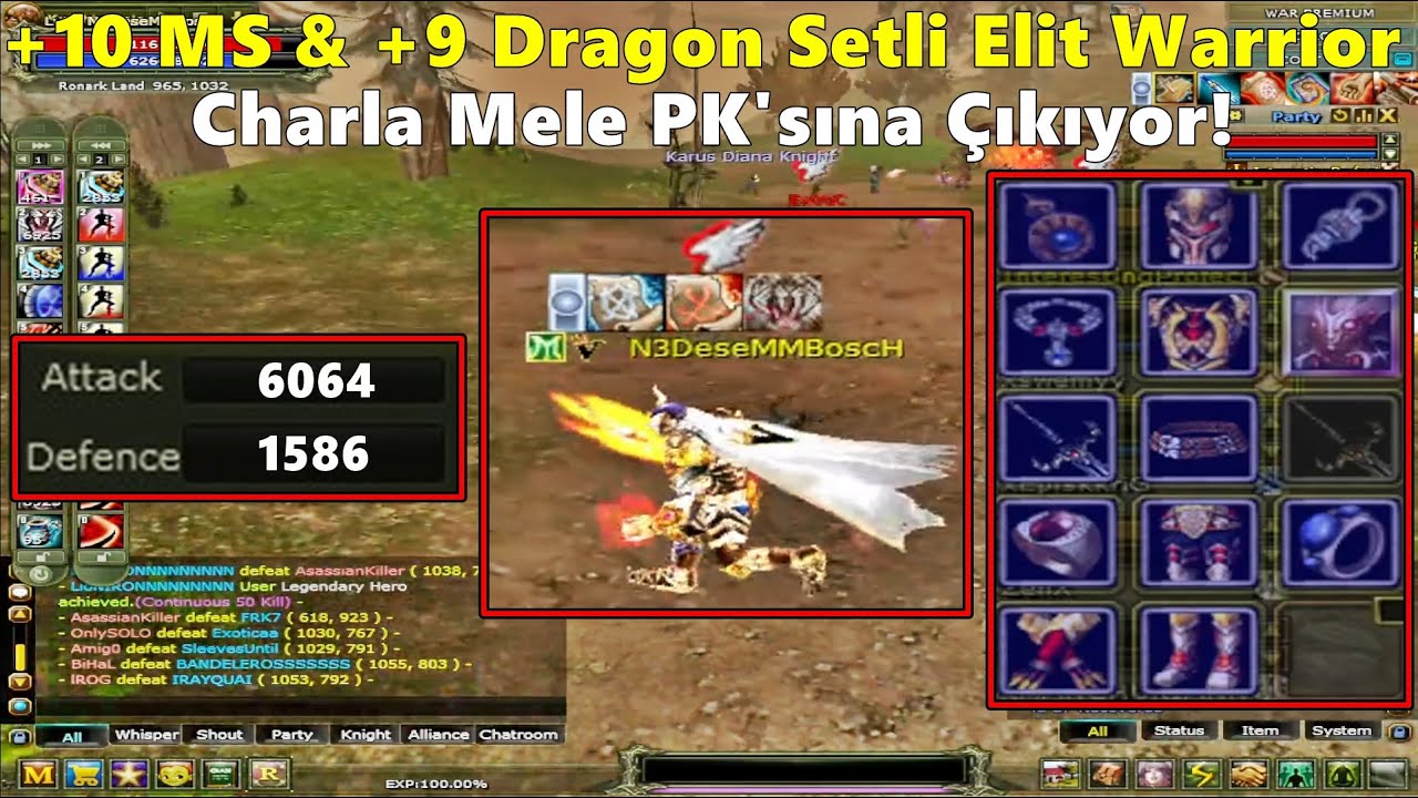 KhangNOCHA | +10 MS & +9 Dragon Setli Elit Warrior Charla Mele PK'sına Çıkıyor! | Knight Online