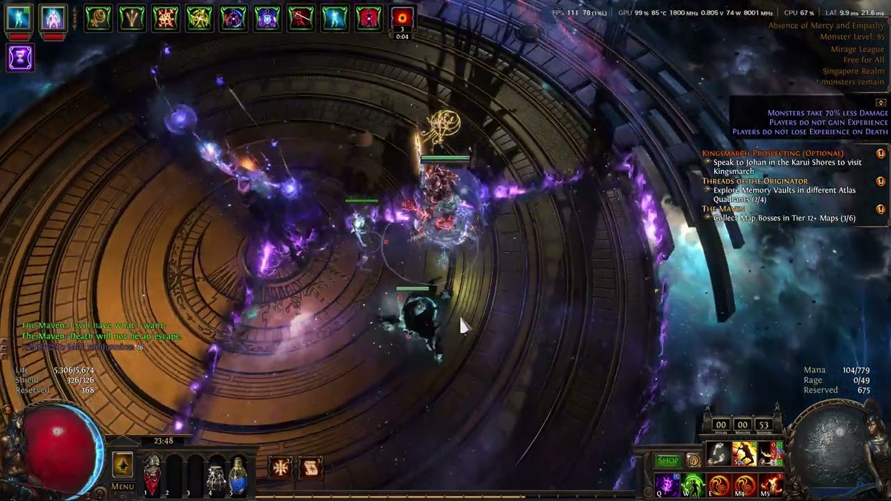 Str Stacking Blunderbore Lacerate of Butchering Berserker vs Uber Maven (PoE 3.28 Mirage)
