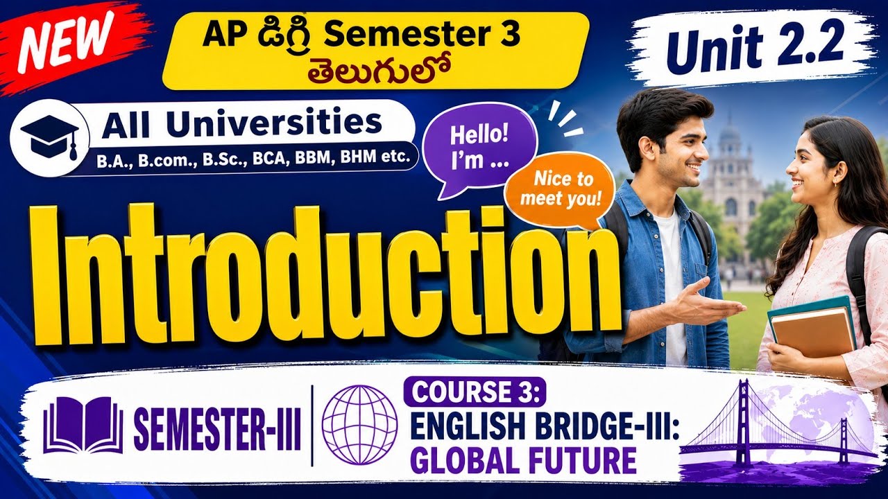 Introductions in Telugu I AP Degree semester 1 English Lessons