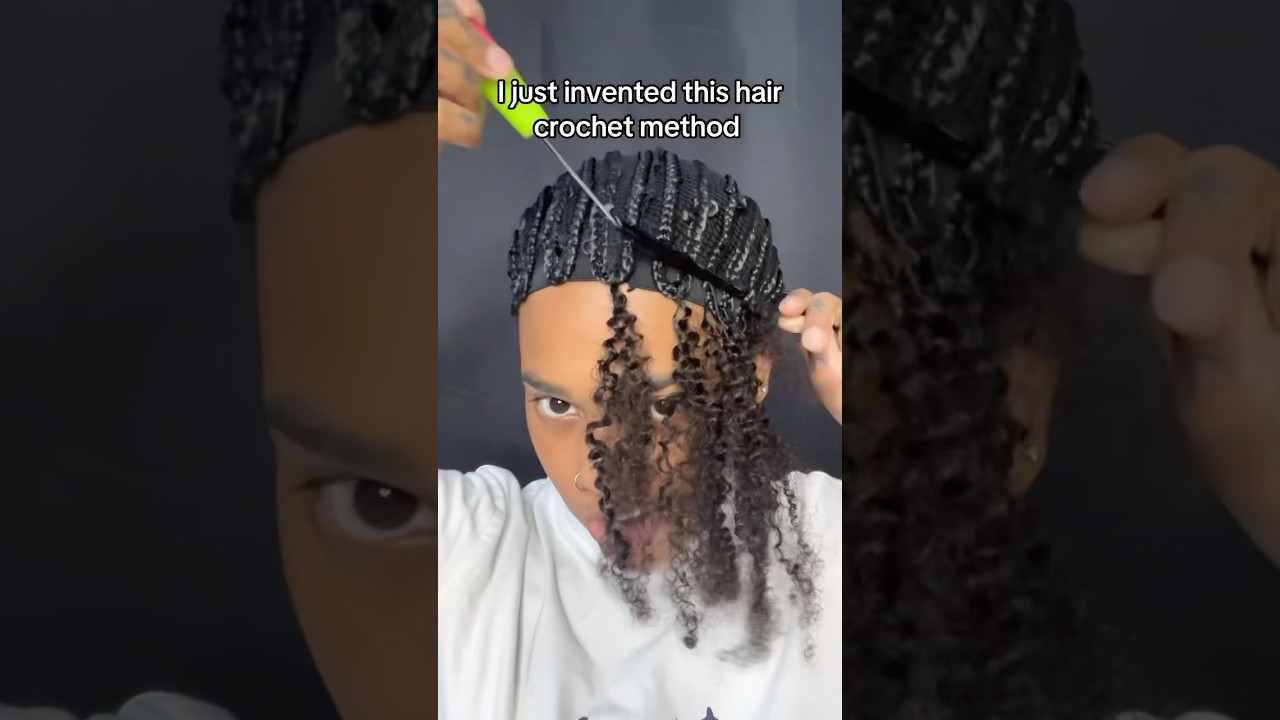 Invisible crochet method #crochet #crochetbraids #crochethair #crochethairstyles  #crochettutorial
