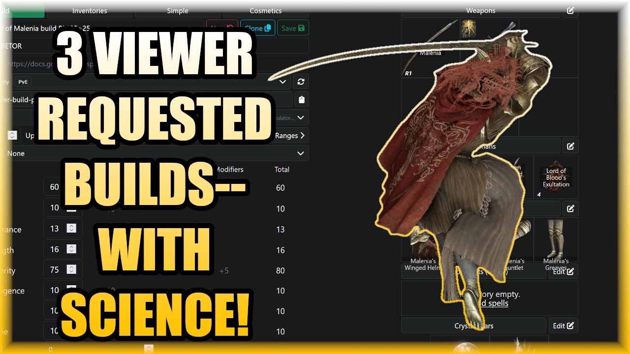 Viewer Requested Builds of the Week #1-- with SCIENCE! - Elden Ring Build Guide Compilation