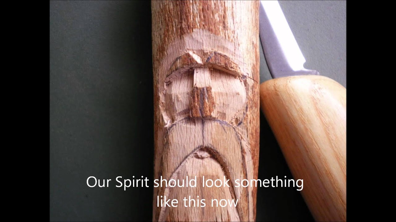 Carving a simple wood spirit