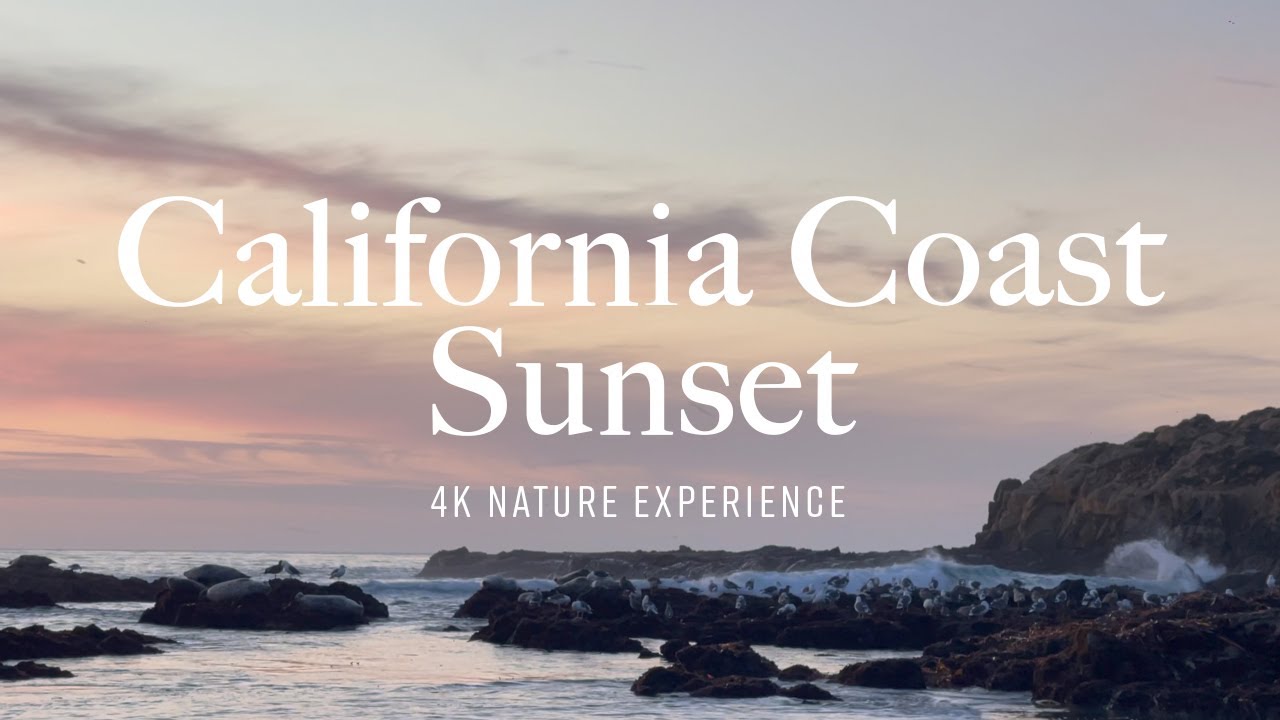 California Central Coast Sunset in 4K (Ocean Ambience, No Music) |  Nature Relaxation Experience