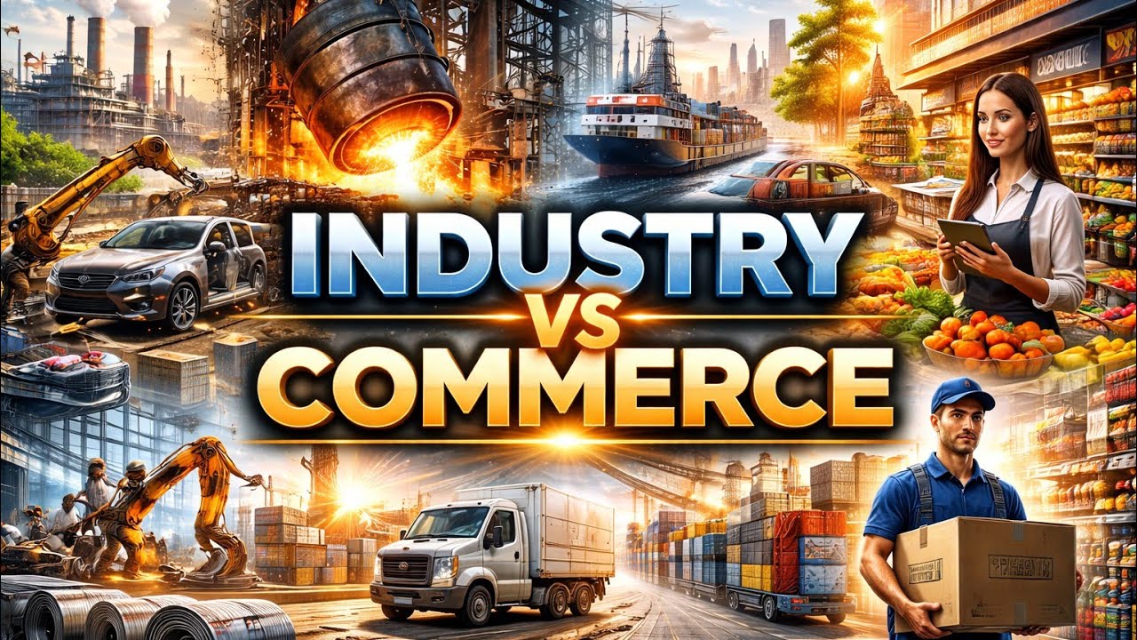Difference between industry and commerce 