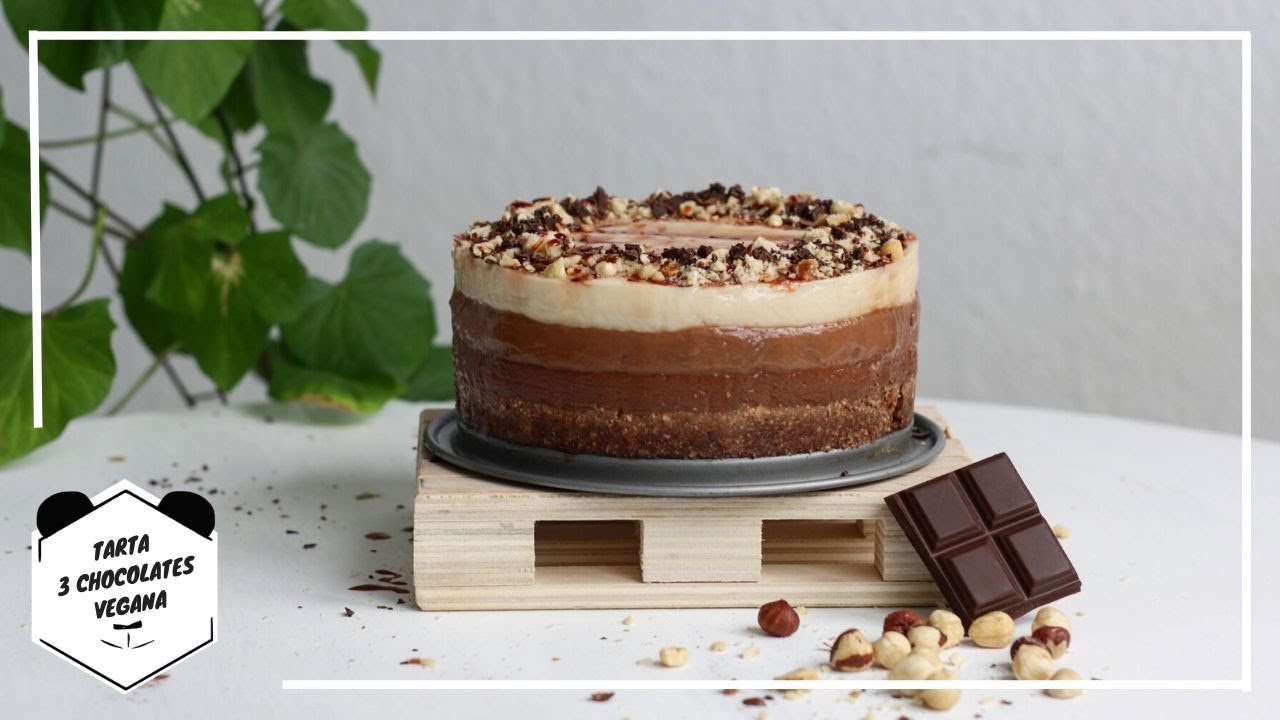 TARTA 3 CHOCOLATES VEGANA | Living Like A Panda