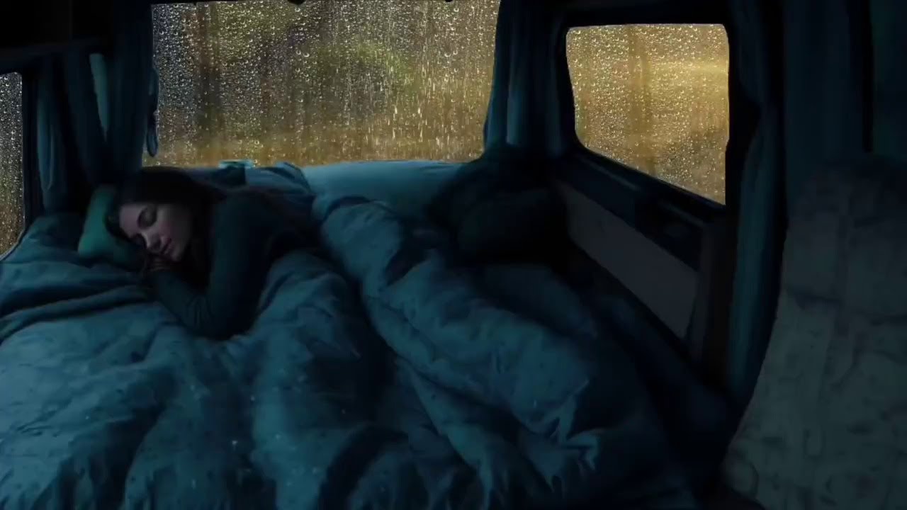 Perfect Sleep with Heavy Rain & Thunder on Car During Epic Storm in Rainforest at Night
