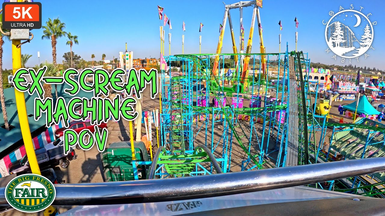 Ex-Scream Machine Front Seat On Ride POV 5K 60FPS UHD | Big Fresno Fair Pinfari Galaxi | Fresno, CA