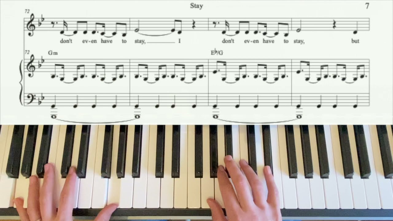 Piano Playalong STAY by Gracie Abrams, with sheet music, chords & lyrics