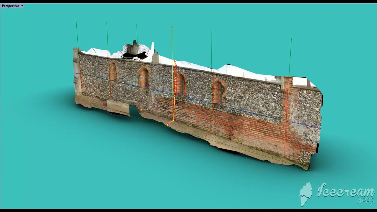 Photogrammetric model of a Brick and Flint wall