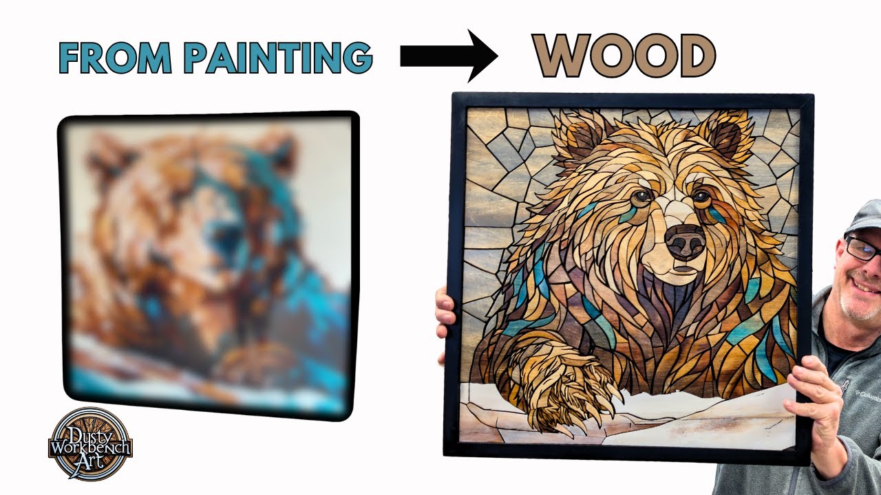 Turning a Bear Painting Into Stained Glass Illusion