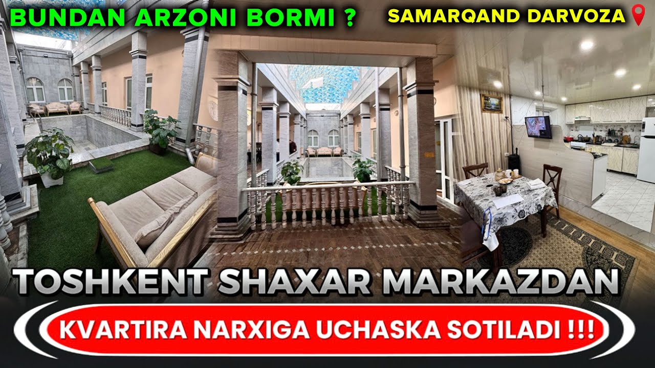 Bundan arzoni bormi ? Toshkent shaxar markazidan 4 xonali hovli yozgi basenlari bilan arzon sotiladi