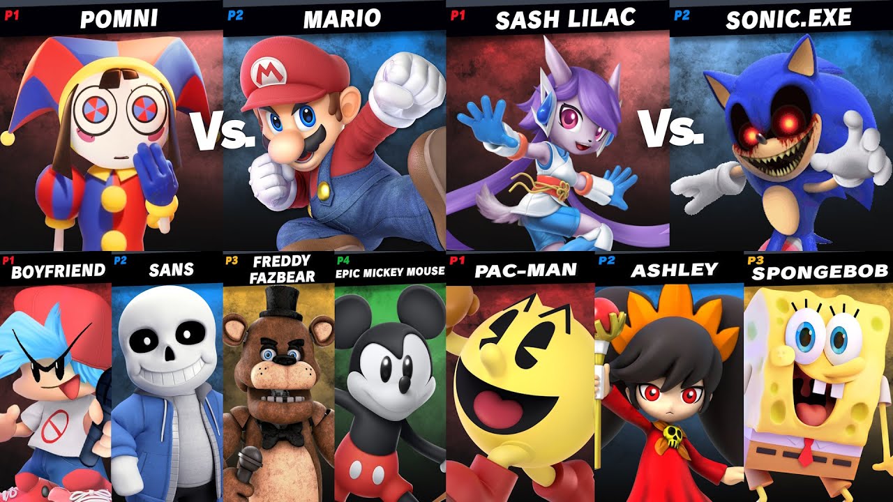 Pomni vs Mario | Sonic.exe vs Sash Lilac | Subscribers Requests in Super Smash Bros Crusade 3