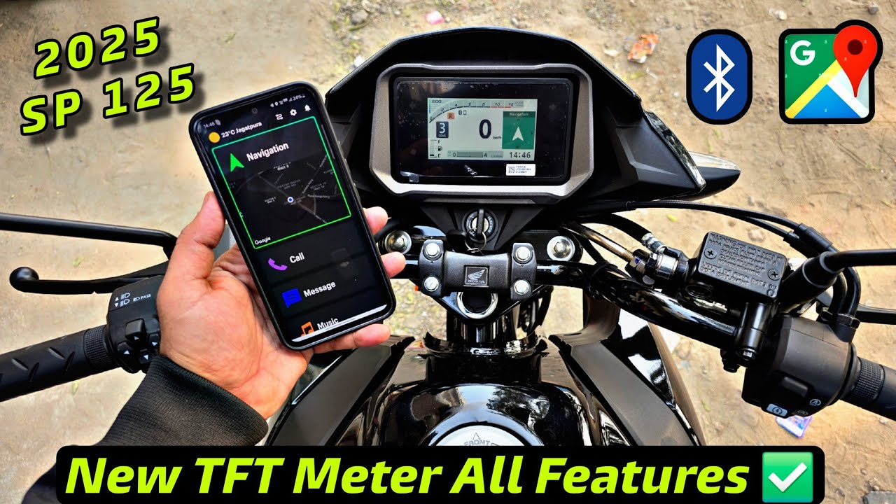 Новая TFT-панель приборов Honda SP 125 2025 года: все функции подробно описаны ✅ GPS-навигация. О...