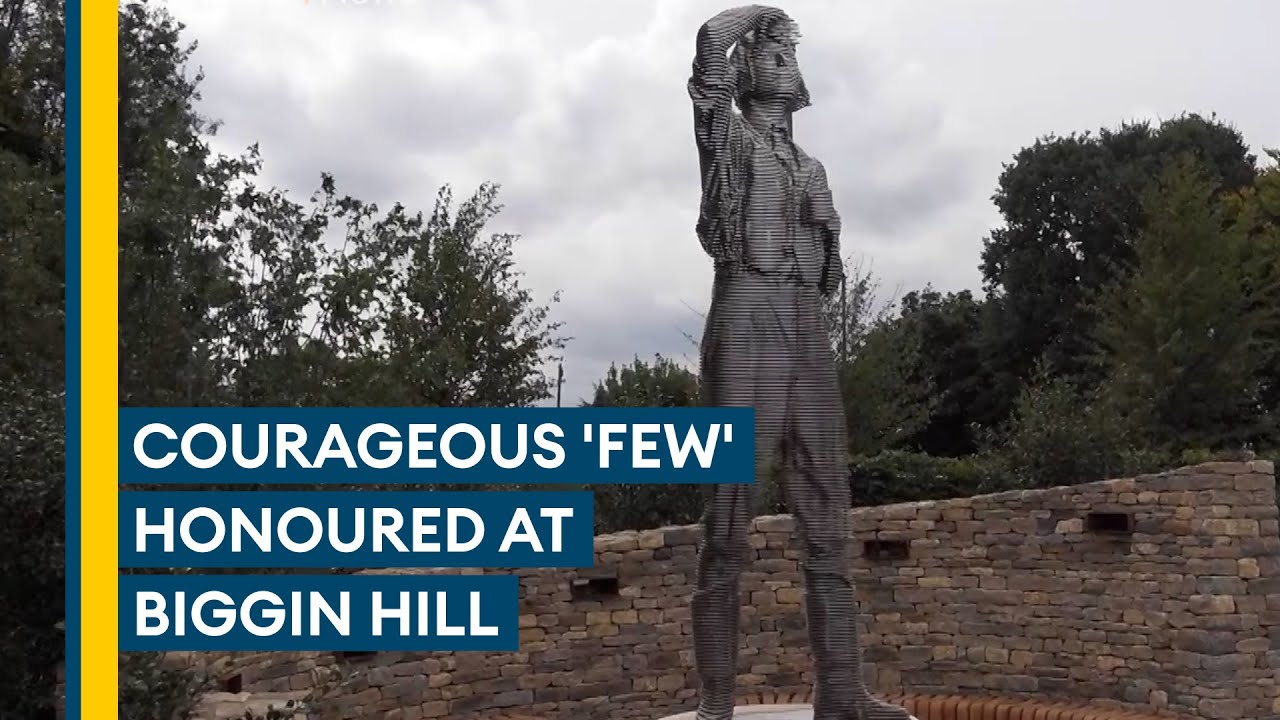 'The Few' honoured with a 12ft sky-gazing statue at Biggin Hill