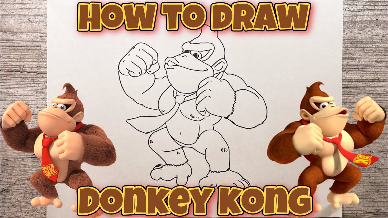 HOW TO DRAW DONKEY KONG | DONKEY KONG | Step-by-Step Tutorial | FOR KIDS