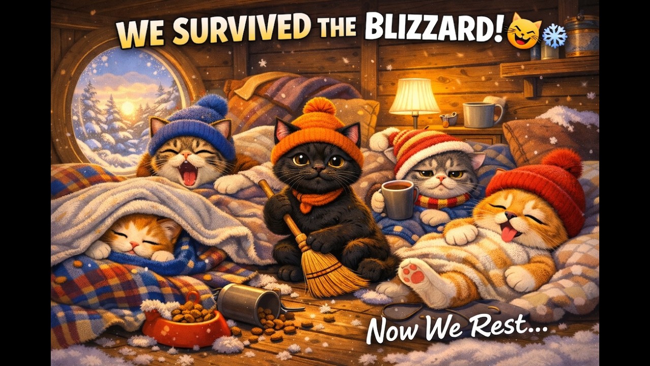 LIVE: We Survived The Blizzard 😼❄️ | Cozy Cat Shelter Morning Reset