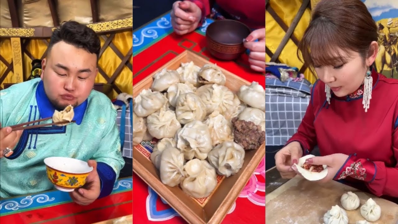 今天和金梦做一个蒙古包子！非常好吃！【苏和】 #野营 #烹饪 #乡村