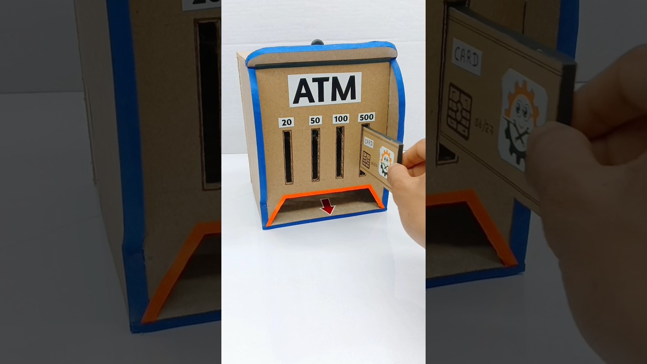 How To Make Cardboard ATM Machine Science Project Working Model #shorts #youtubeshorts  #trending
