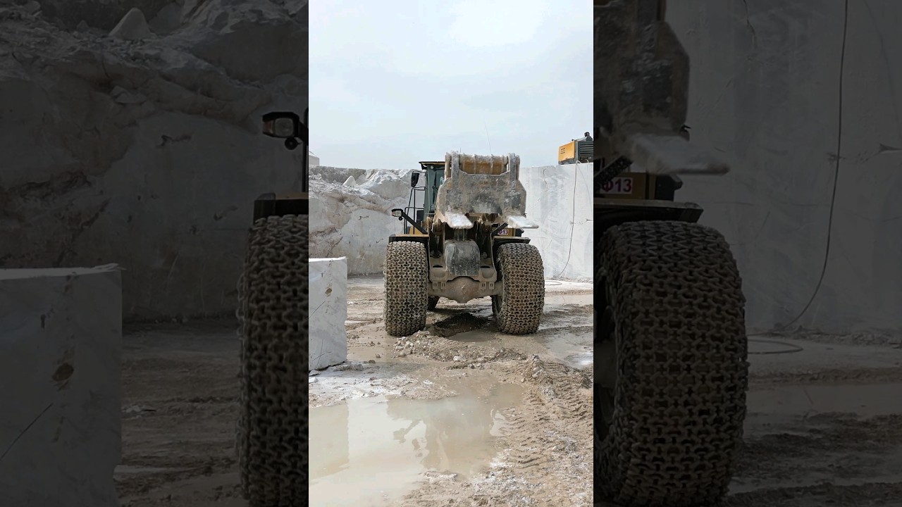 Close Encounter with Fork Attachment: CAT 980 Loader in Action #shorts #caterpillar #excavator