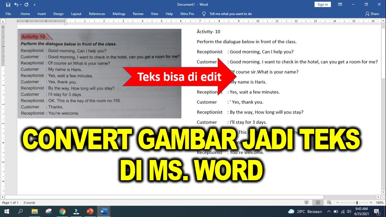 Convert Gambar Menjadi Teks di Ms. Word