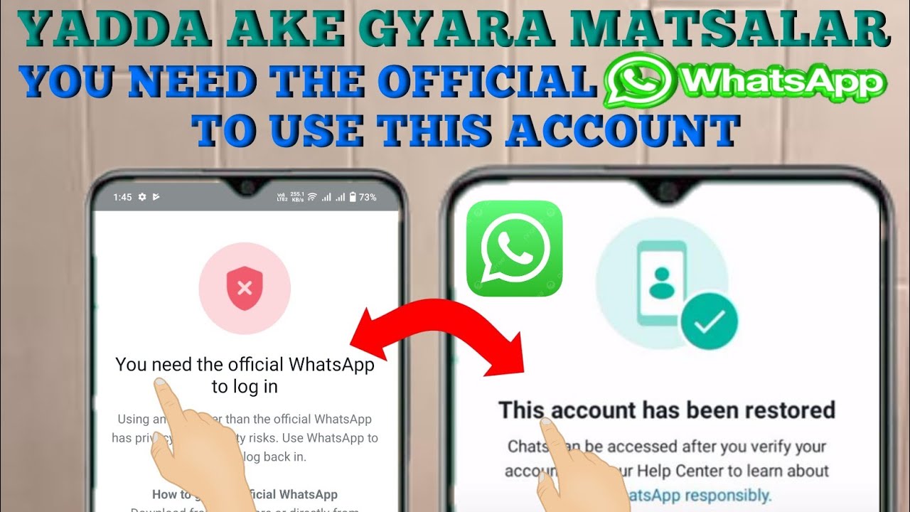 Yadda Ake Gyara Matsalar WhatsApp/ You need the Official WhatsApp to use this Account/ da banned
