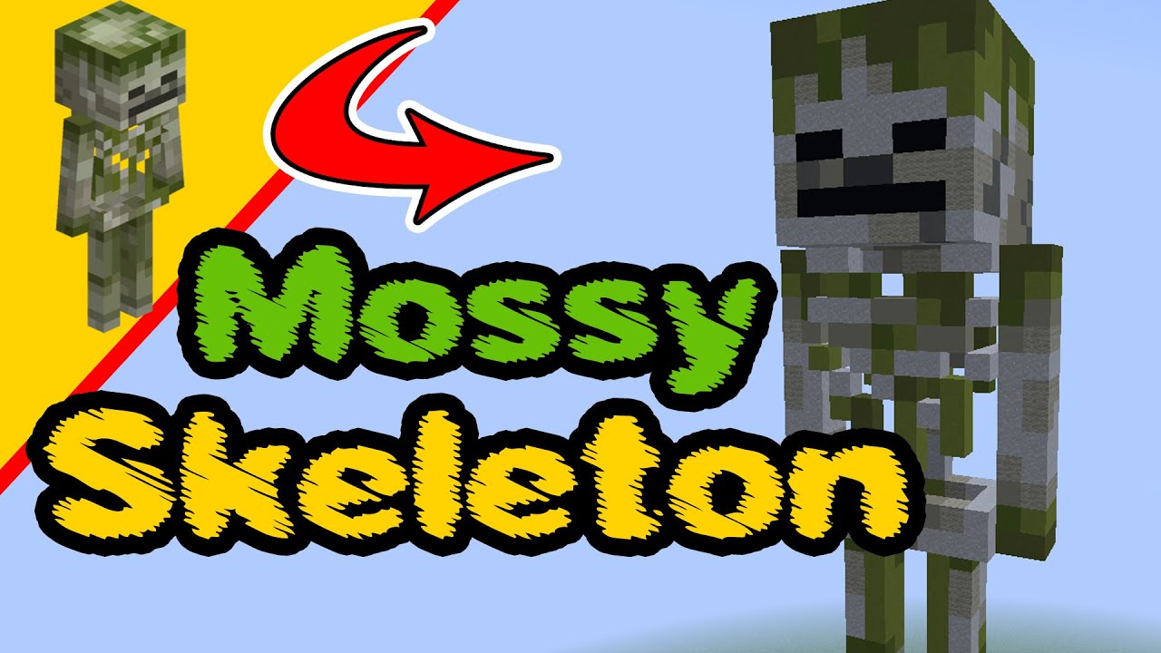Minecraft Mossy Skeleton, Minecraft Dungeons, Mob Build, Minecraft Statue - Bedrock, Java