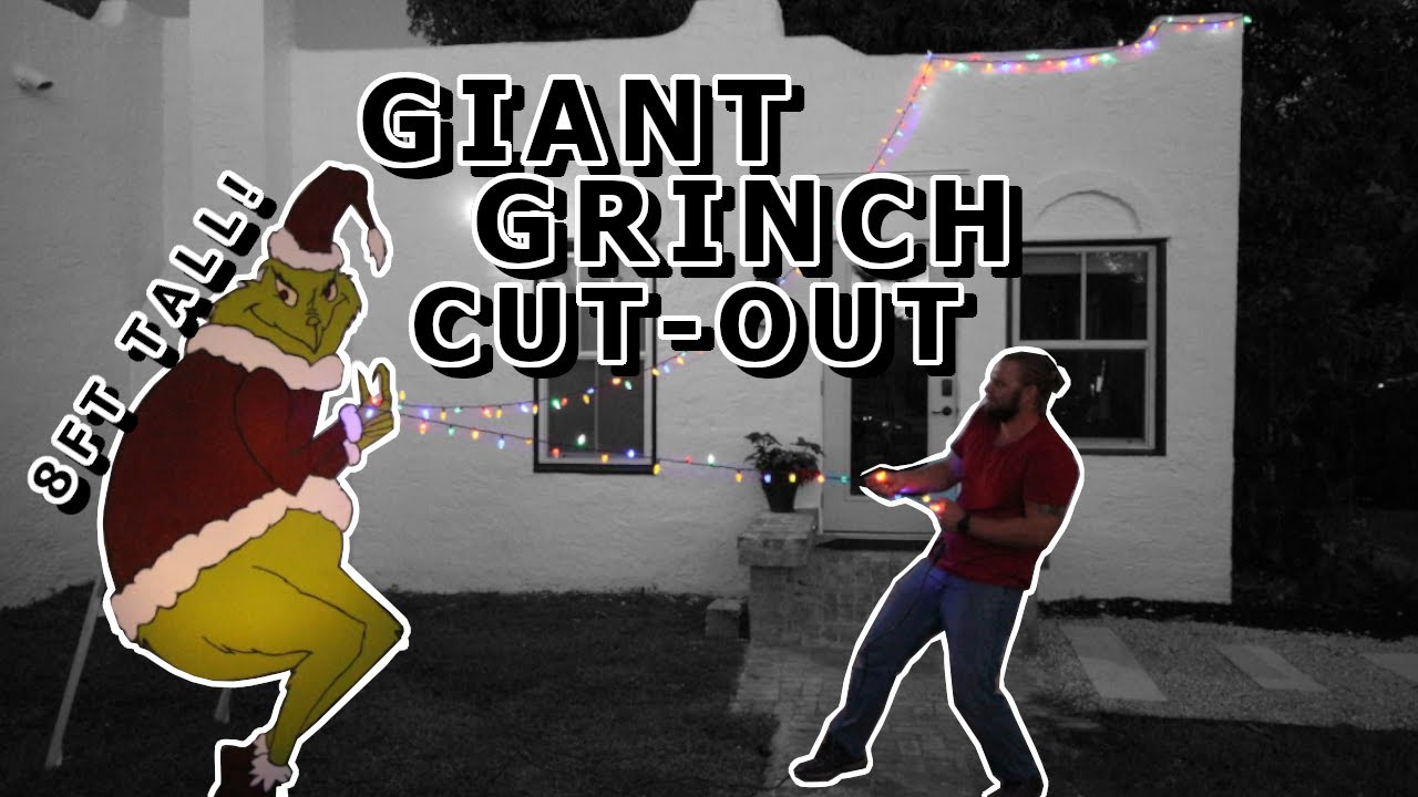 Grinch Decorations | Giant 8ft Grinch Cutout | Grinch Christmas Decorations