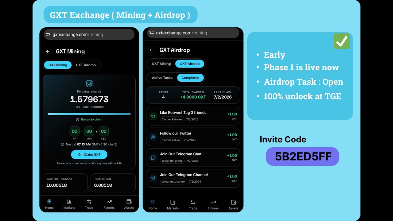 GXT Exchange (Mining + Airdrop)