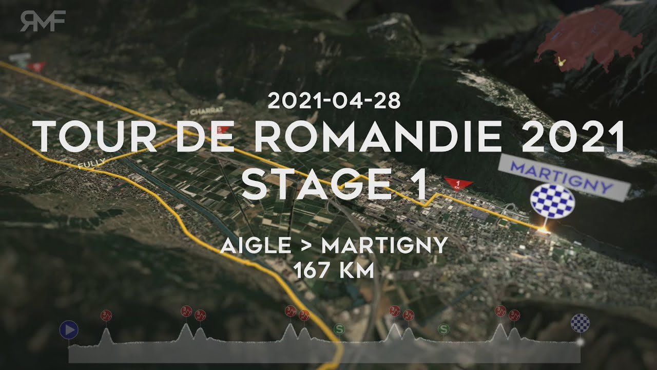 Tour de Romandie 2021 - Stage 1/5 (Aigle - Martigny) - Route (parcours) animation & profile