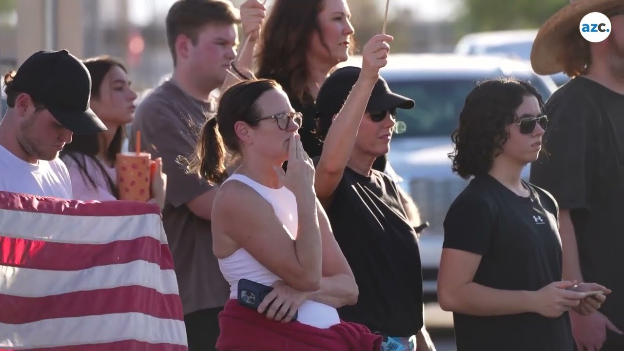 JD Vance, Erika Kirk arrive with Charlie Kirk casket in Phoenix, Arizona to supporters post-shooting
