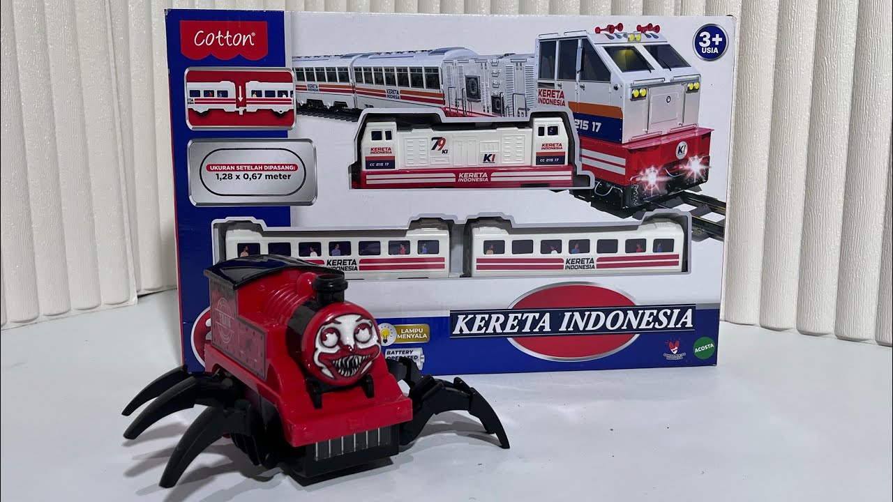 Unboxing dan merakit mainan kereta api Indonesia cc 215 Bersama Choochoocharles train 
