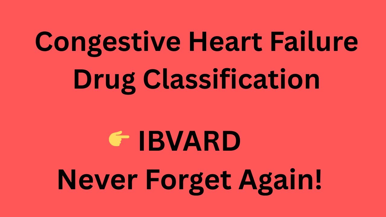 Congestive Heart Failure Drug Classification | IBVARD Memory Trick | Pharmacology