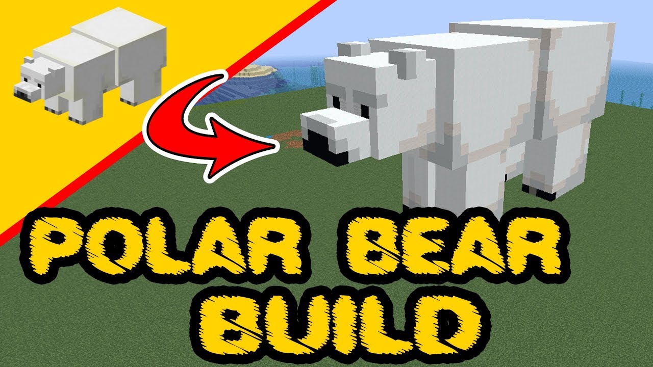 Minecraft Polar Bear - Polar Bear Build - Polar Bear Statue PS4, XBox, PC, Pocket Edition, Switch