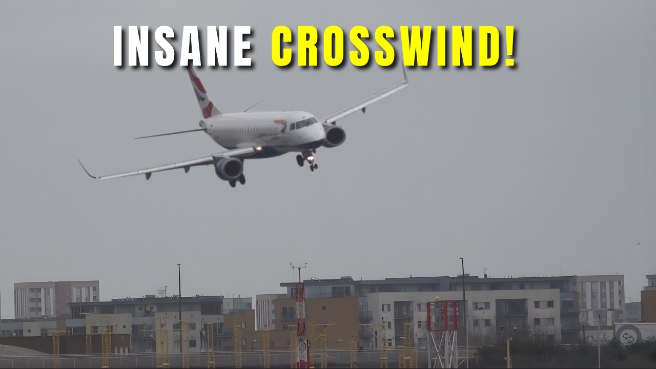 😱INSANE CROSSWIND LANDINGS at LCY | RARE BA TOUCH & GO in 35+ MPH WINDS | LONDON CITY AIRPORT