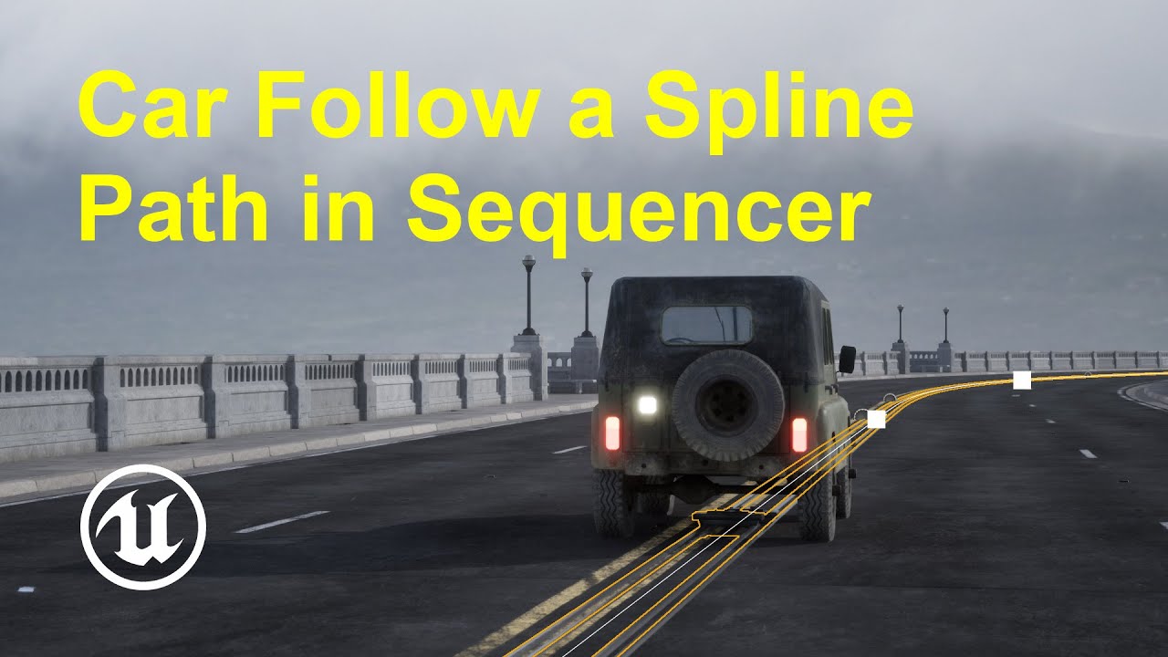 The Car Follows the Spline Path in Sequencer in Unreal Engine 5