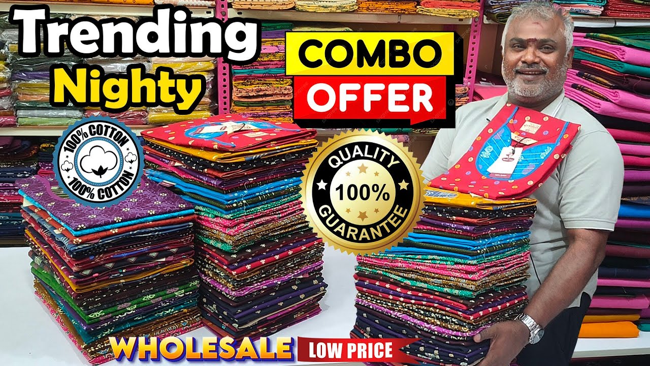 COMBO OFFER Combed Cotton trending nighty collection | Wholesale Price | KLMN Fashion |