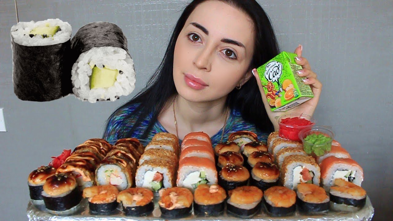 ЗАХОДИ! ПОСПЛЕТНИЧАЕМ 🍣 Суши 🍱 Роллы Мукбанк Ayka Emilly
