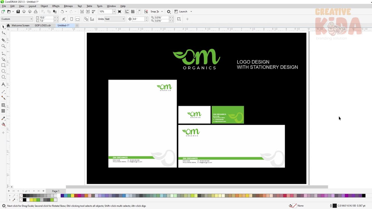 How to create Logo Design & Stationery Design Using Corel Draw |