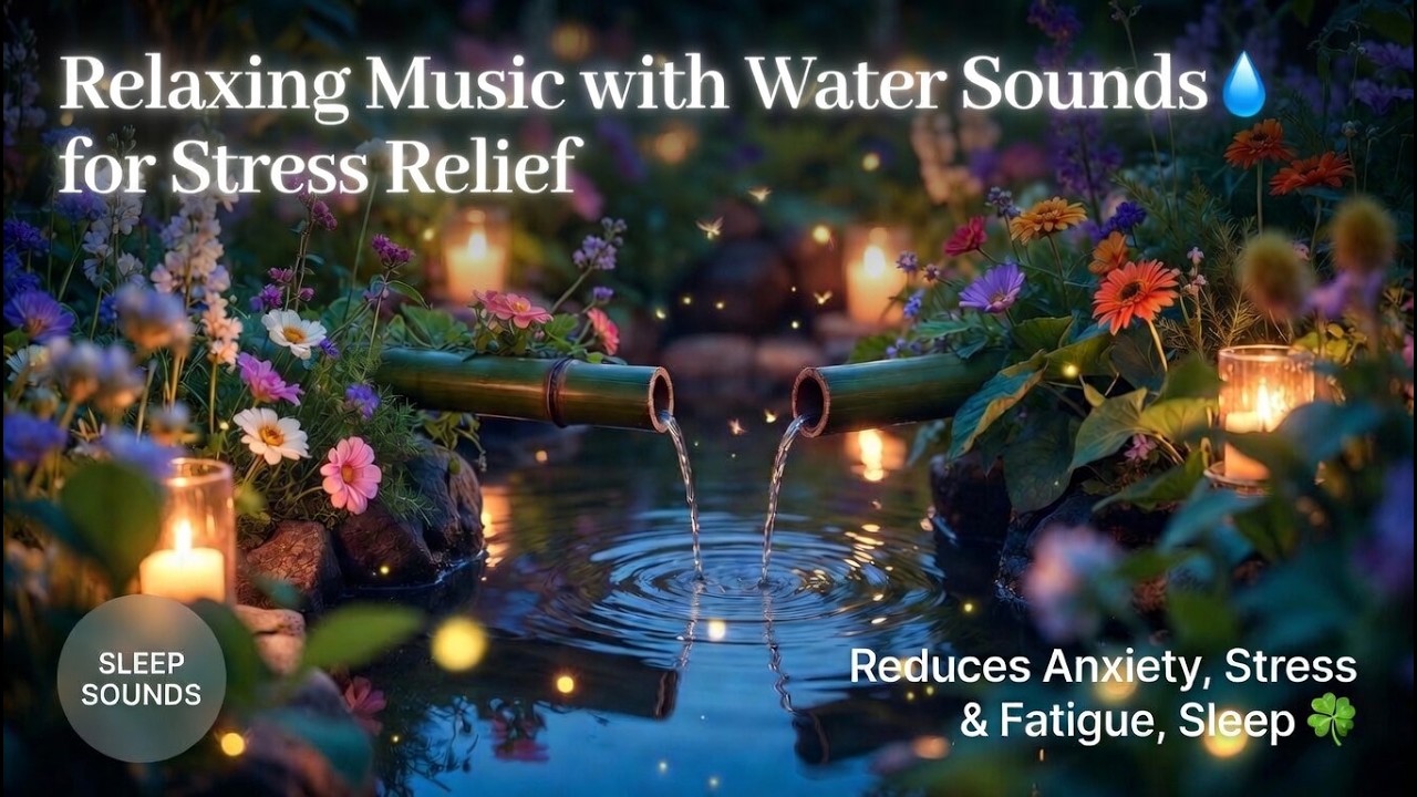 Relaxing Music with Water Sounds💧 for Stress Relief Reduces Anxiety, Stress & Fatigue, Sleep 🍀 #016