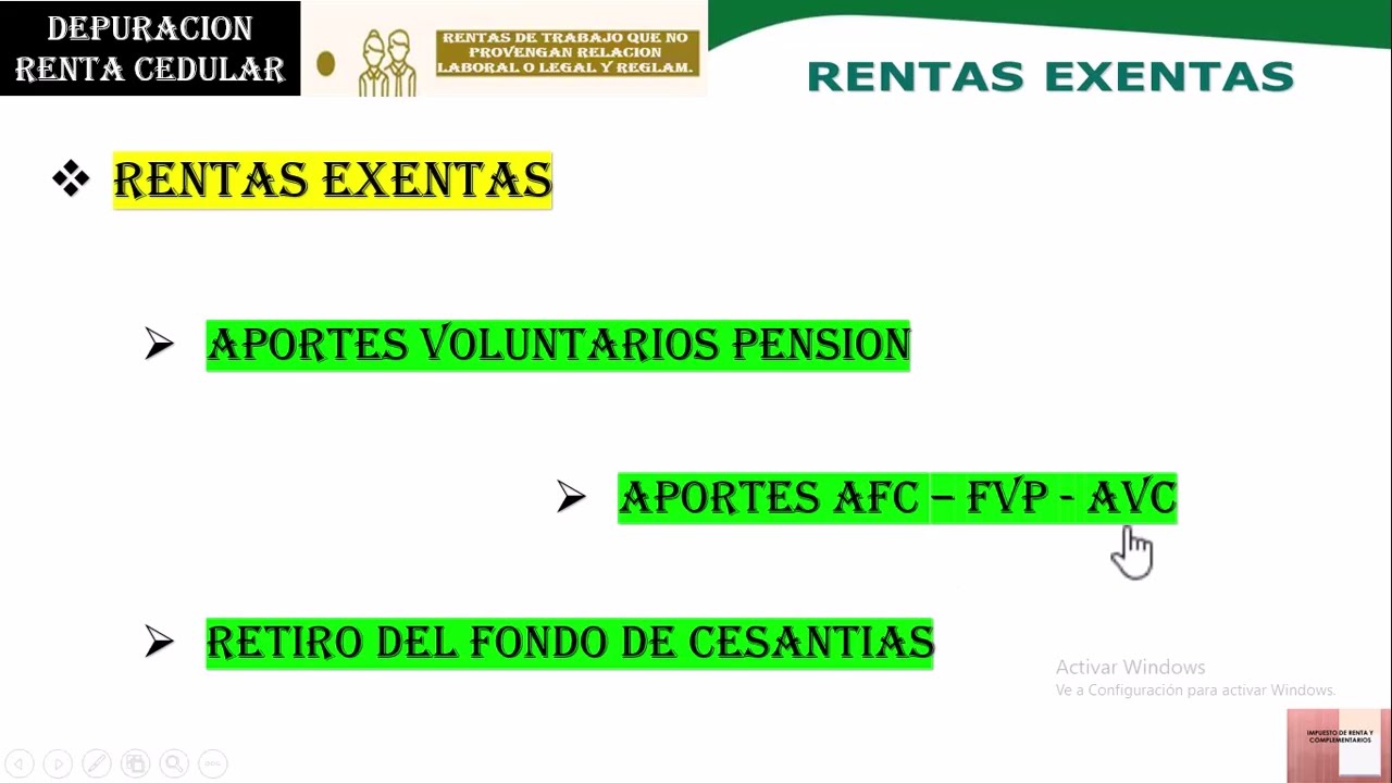CONFERENCIA   CEDULA GENERAL   RENTA DE TRABAJO QUE NO  PROVIENE DE RELACIÓN LABORAL O REG