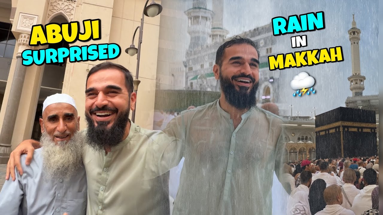 Pehli baar taiz barish dekhi Makkah mein 🕋⛈️ Finally Abuji ko surprise kar dia 🥰